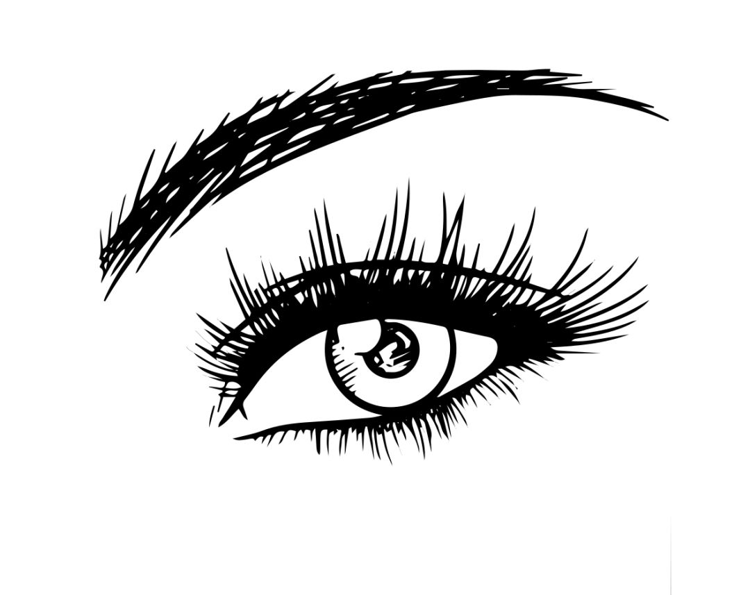 Illustration Wimpernverlängerung und Augenaufschlag